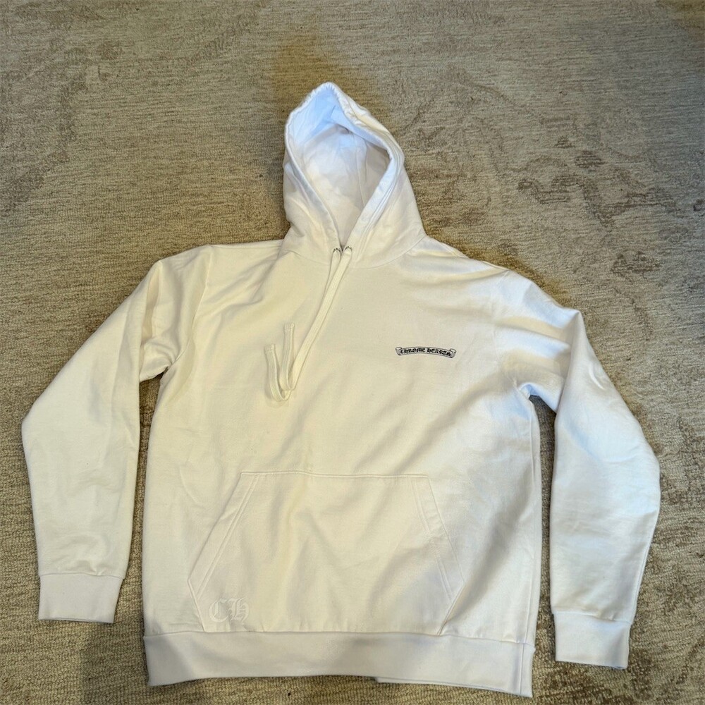Chrome Hearts St. Barth Pullover Hoodie Unisex Size M White Cross Logo